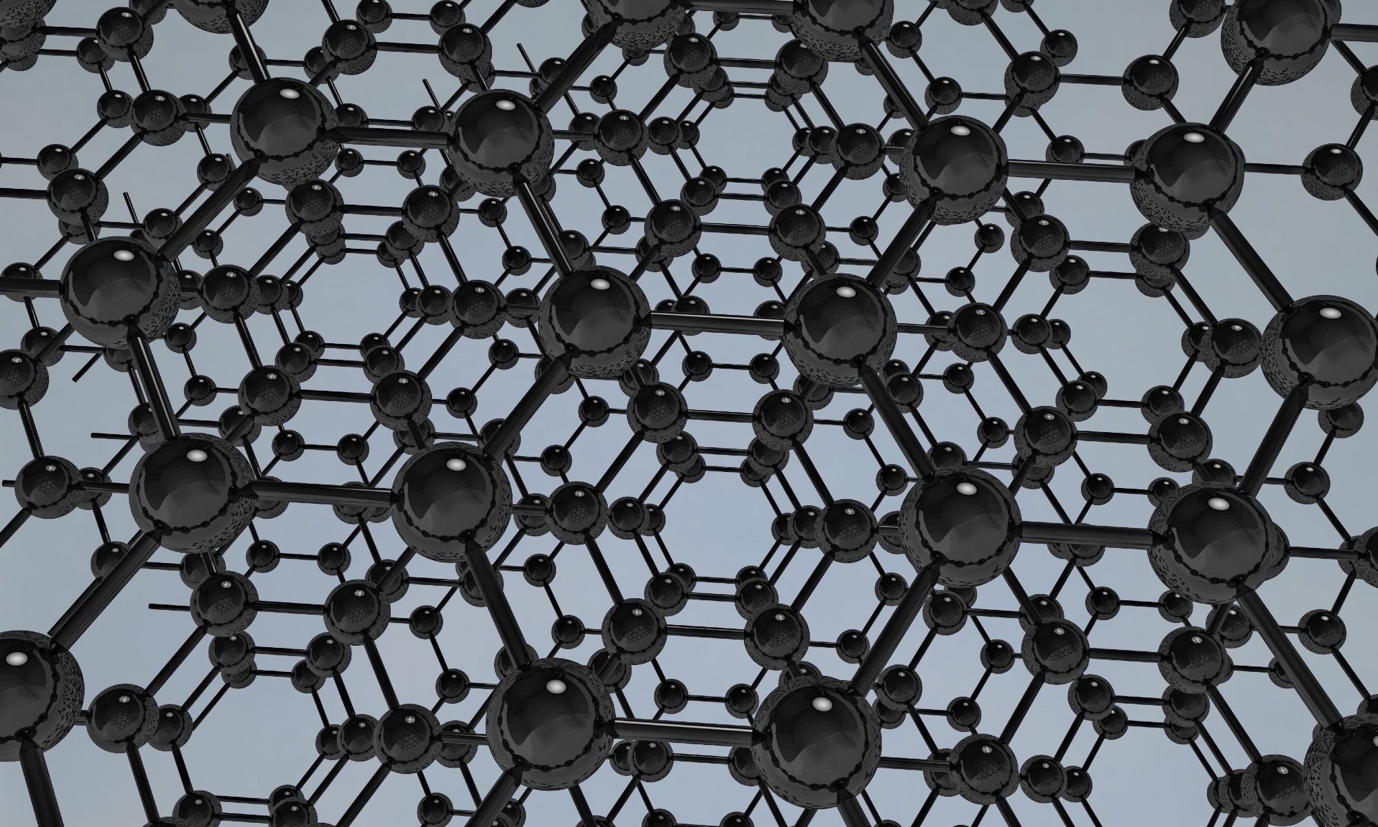 Abstract crystalline molecular lattice of graphene.
