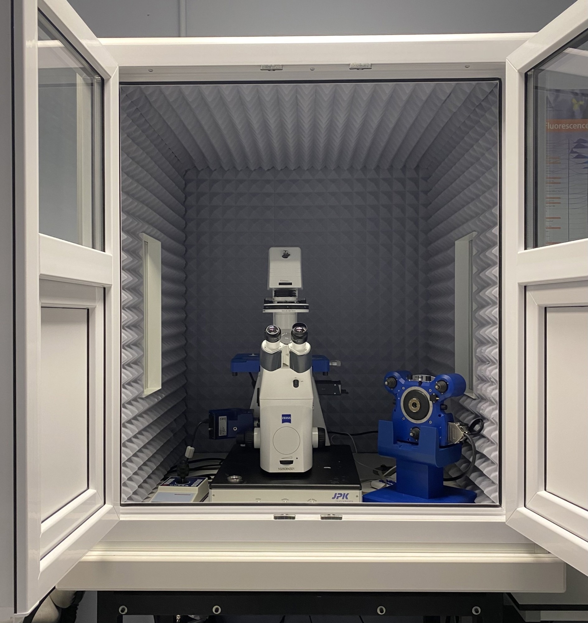 AFM in an insulated environment to minimize noise in samples.