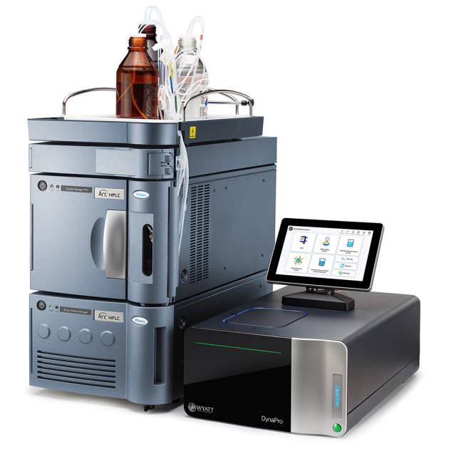 The DynaPro ZetaStar instrument can be operated either manually in microcuvette mode or combined with an Arc™ HPLC pump and sample manager