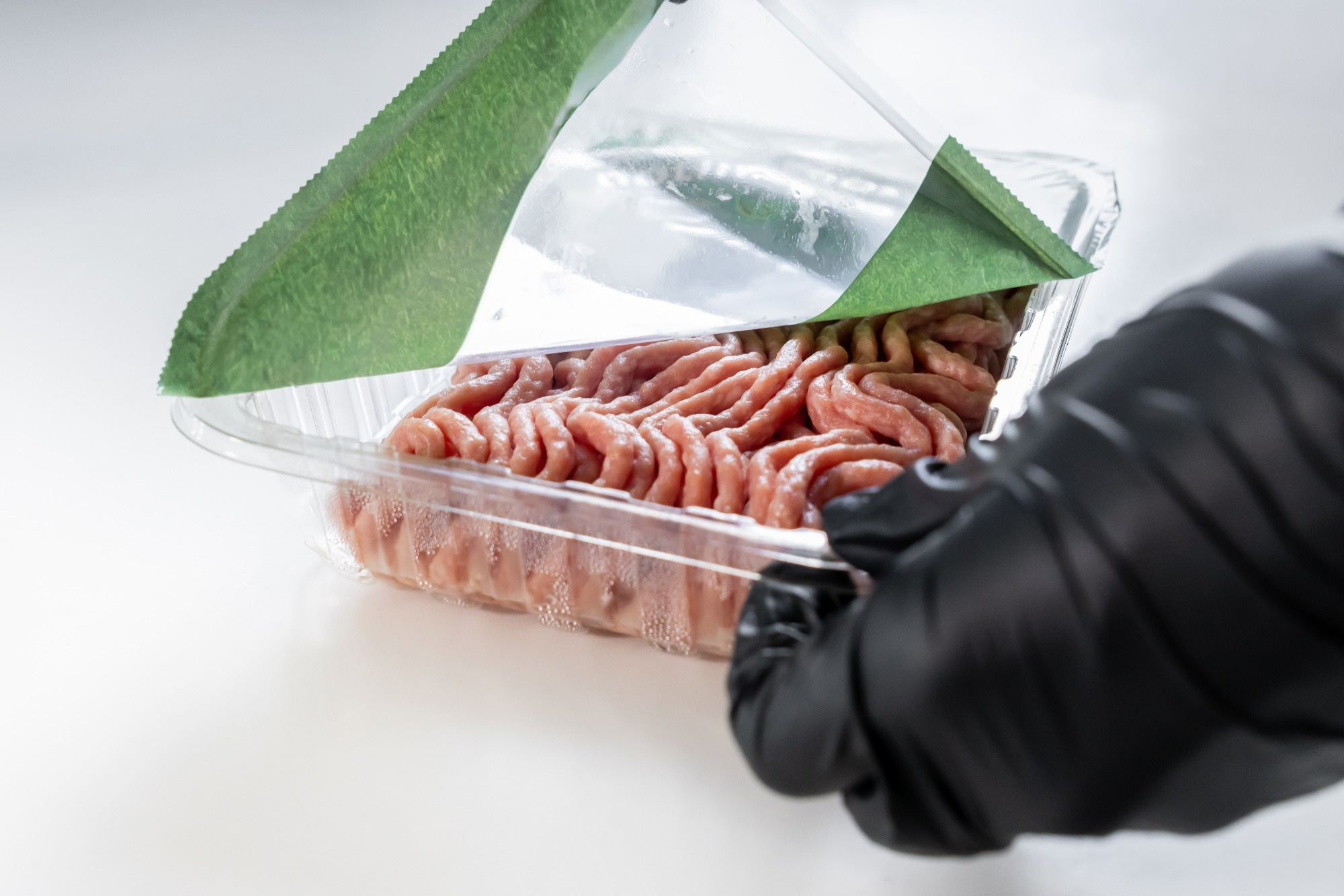A close up of a protective film for food packaging