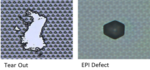 Examples of defects that can be located using the Zeta AOI defect detection application