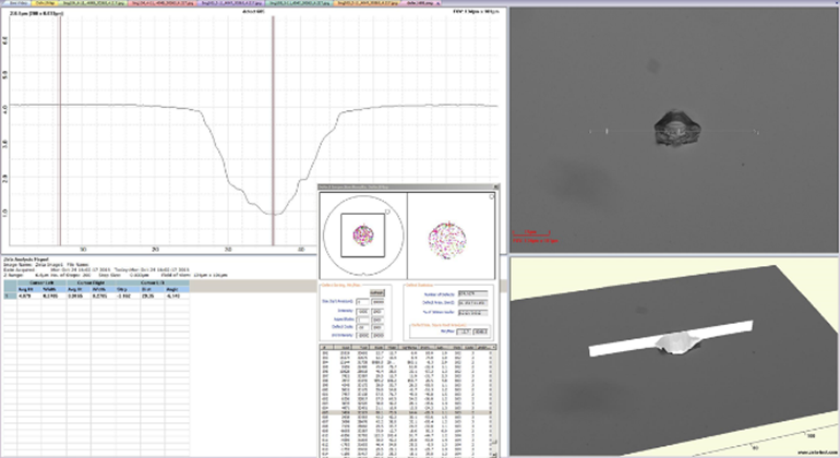 High resolution 3D topography of a defect located using AOI