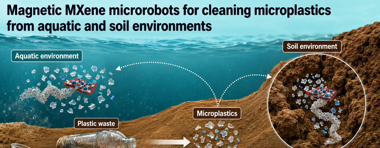 Magnetic MXene Microrobots Remove Up to 94% of Microplastics in Lab Tests