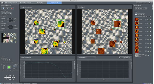 Software setup Latest workflow-based SPM Control Software V8 depicting DirectOverlay 2, DirectTiling, and MultiScan features.