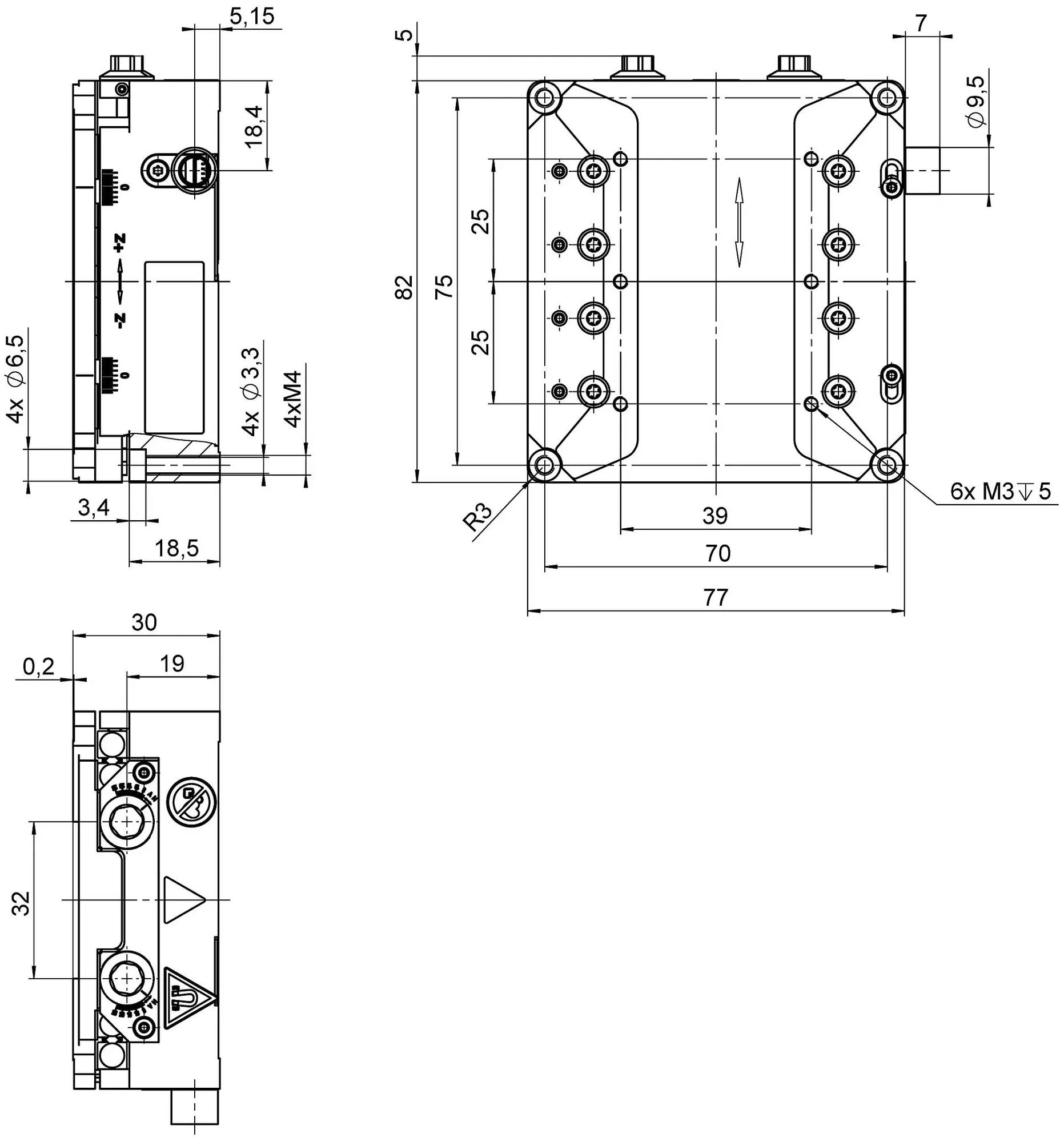 V-308.753030, dimensions in mm.