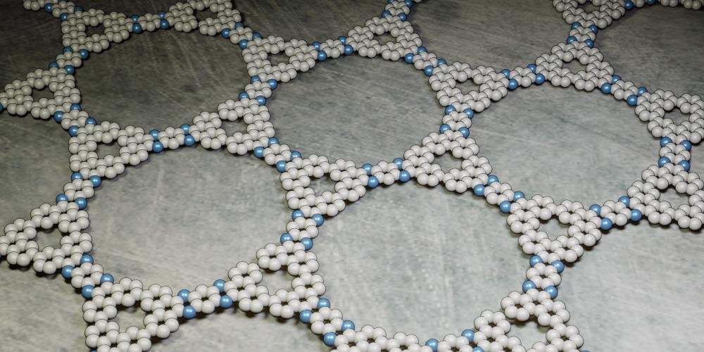 Kagome graphene is characterized by a regular lattice of hexagons and triangles. It behaves as a semiconductor and may also have unusual electrical properties.