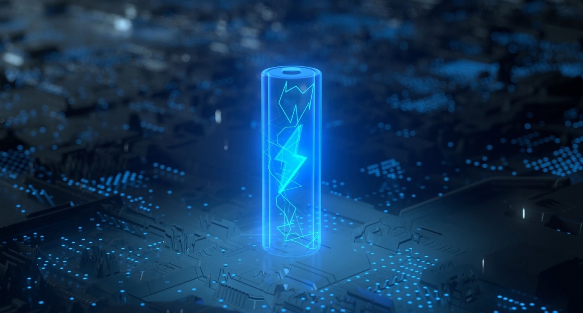 Abstract graphic depicting battery technology.