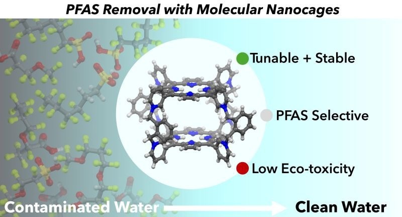 An illustration of porphyrin-based molecular nanocages that are engineered for selectivity, water stability, and fast sorption.