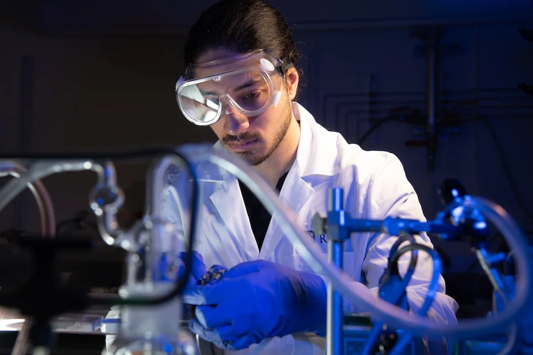 Image of Sathvik Iyengar in the lab