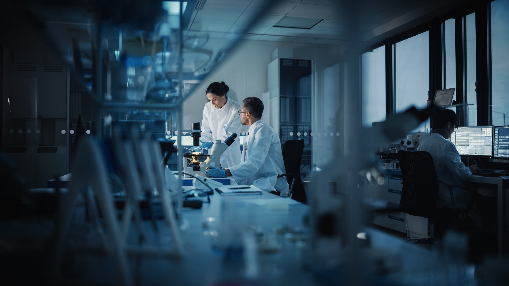 Photo of Two Scientists Working in a lab