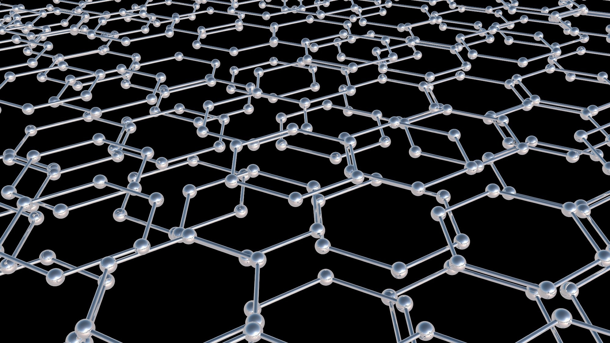 Vector illustration/artistic rendering of sheets of graphene at the atomic level.