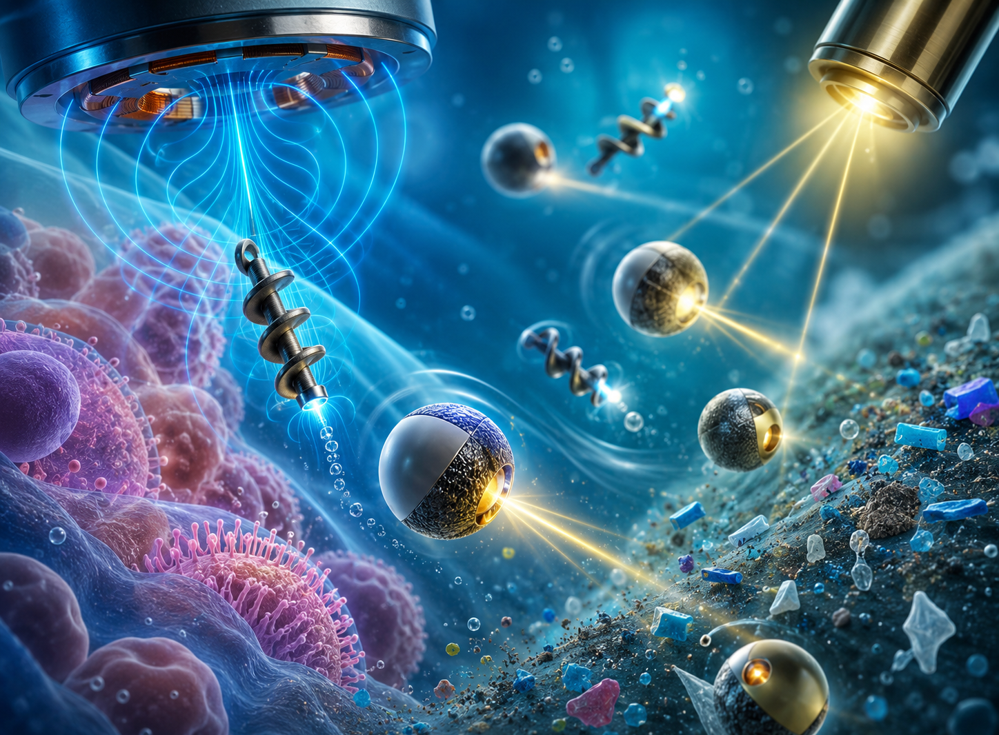 Shape-Shifting Nanorobots Assemble Into Chains, Ribbons, and Swarms on Demand