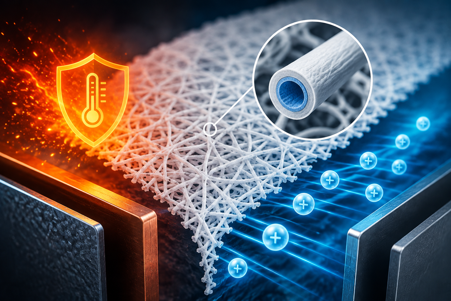 How Core-Shell Nanofibers Could Make Flexible Batteries More Heat-Resistant