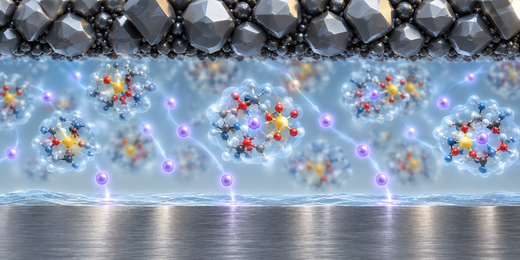 Paper: Safe electrolyte design with isolated solvation nanoclusters for high-energy lithium metal batteries. AI-generated abstract conceptual image created using ChatGPT/OpenAI