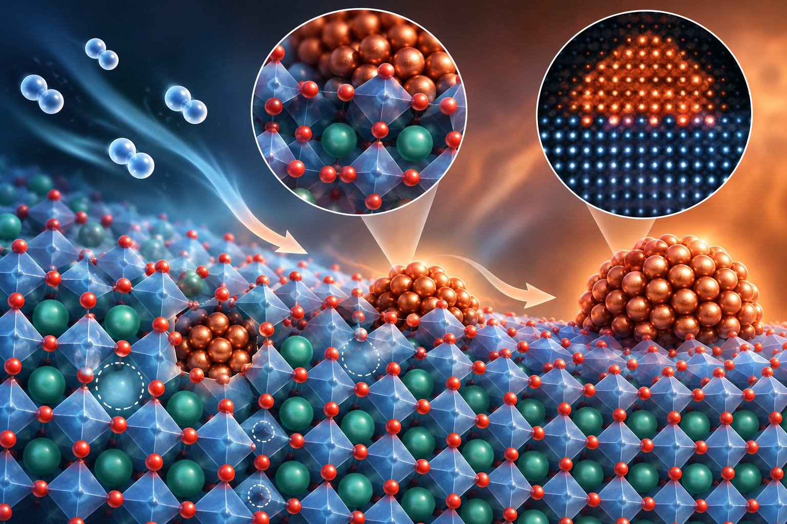 Point-Defect Control Tunes Copper Nanoparticle Exsolution in Perovskite Oxides