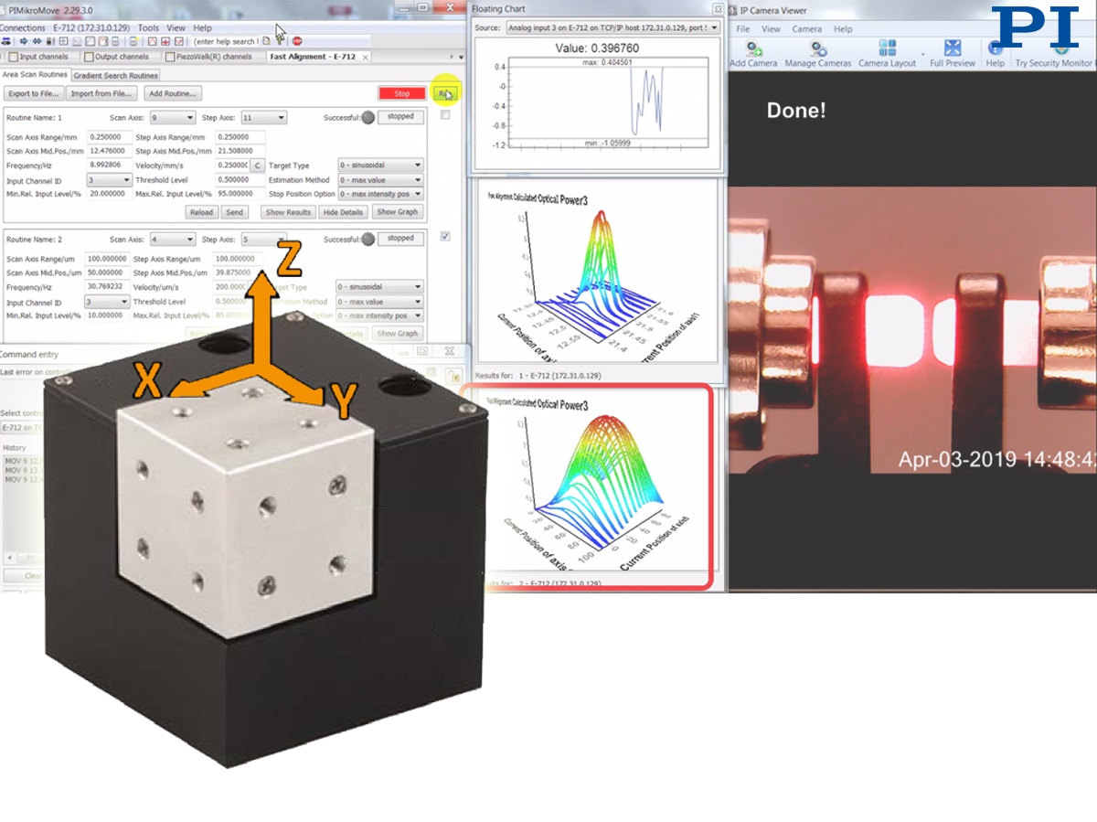 A compact XYZ nanopositioning system for fast active alignment