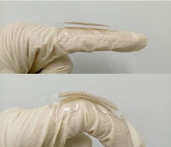 Gold Tab Attached to Skin Converts Mechanical Energy into Power for Self-Powered Electronics