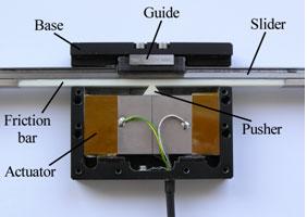 Linear motor with 60x9x28 mm actuator.