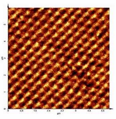 AZoNano, Nanotechnology - This is a topographic picture showing a Scanning Near-Field Optical Microscopy (SNOM) image of a sub-micrometric triangular pattern of holes drilled on polymethyl methacrylate (PMMA) by electron beam lithography and wet etching, performed in the Materials and Microsystems Laboratory.